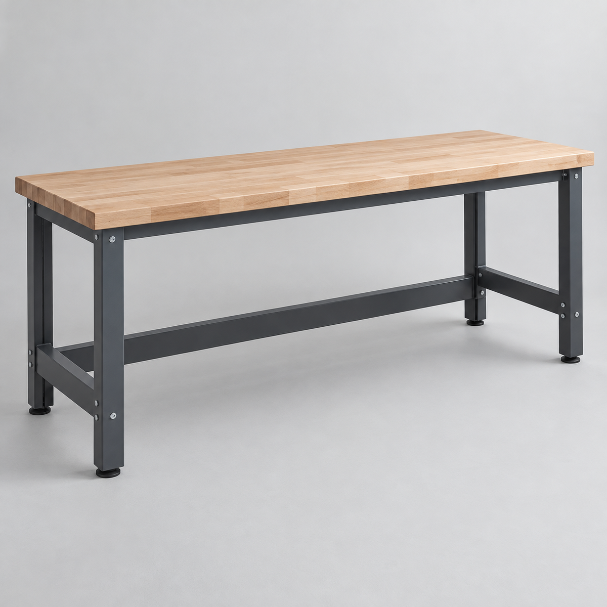 Werkbank mit Buchenplatte 200 cm – originale Detailansicht